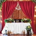 thumbnail image 2 of Joydeco Red Backdrop Curtain for Parties, Photography Backdrop Drapes for Christamas Wedding Decorations, Wrinkle Free 5ft x 8ft Set of 2 Panels Curtains with Rod Pockets, 2 of 5