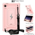 thumbnail image 4 of Allytechgroup Shockproof Case for Samsung Galaxy Tab A9+ Plus 11 Inch SM-X210 X216, Hybrid TPU PC Bumper Rugged Back Cover with Shoulder Strap Kickstand Kids Friendly Tablet Cover Shell, Rosegold, 4 of 5