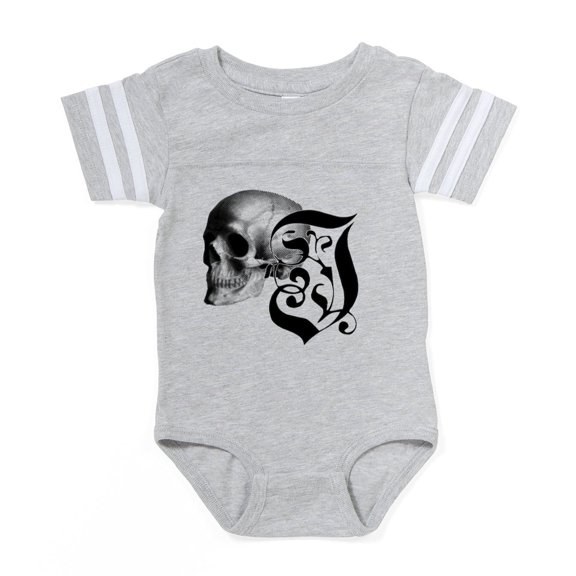 CafePress - Gothic Skull Initial I - Cute Infant Baby Football Bodysuit