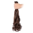 thumbnail image 4 of Extensiones de cabello ondulado con clip, extensiones de cabello largo ondulado negro de 22 pulgadas para mujeres, 7 piezas, postizo sintético secreto, extensiones de clip ondulada, 4 of 5