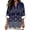 Blue Aztec American Tribal Geometric, variant on Blue Wave Swirl Print Womens Long Sleeve Tops V Neck Cotton Linen Work Blouse Shirts for Women Business Casual 2026 Side Slit Spring Fall Outfits, Size M