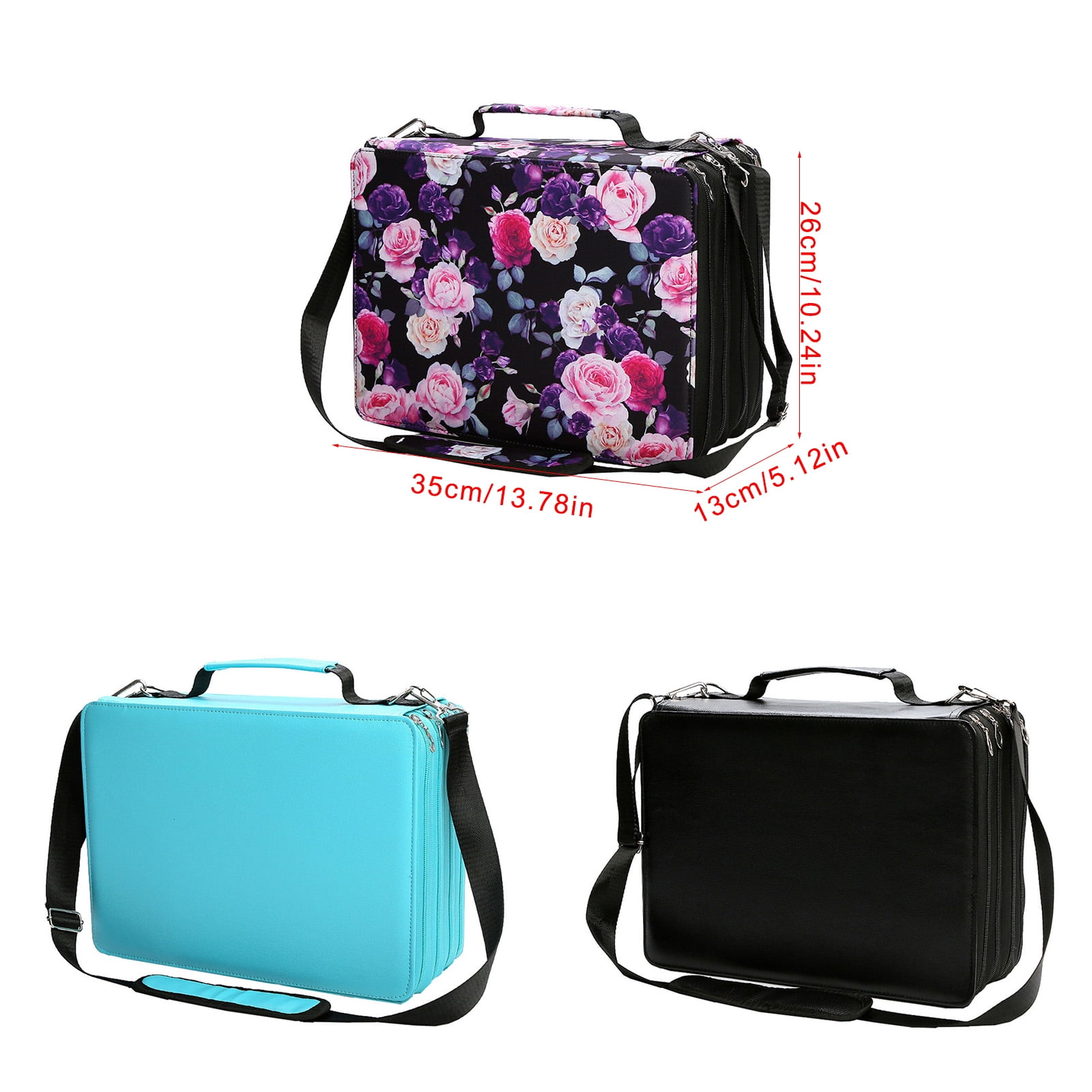 Multifunctional Zippers Storage Carrying Bag with Shoulder Strap Design Marker Pen Case Holder for 224 Marker Organizers