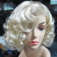 thumbnail image 2 of Peluca de cosplay rubia vintage, peluca sintética corta rubia platino para mujer, disfraz de Halloween y uso diario con gorro de peluca (rubia), 2 of 5
