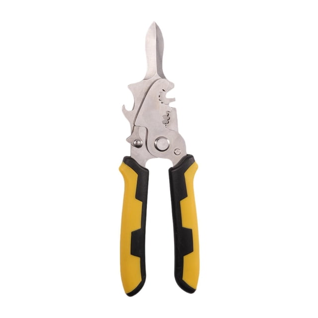 DimyFew Couteaux d'Écaillement de Fruits de Mer Ouvre-Poisson Outil Cuisine Robuste Multifonction Cadeaux Accessoires en Acier Inoxydable Ouvre-Crustacés Manche Noir Jaune