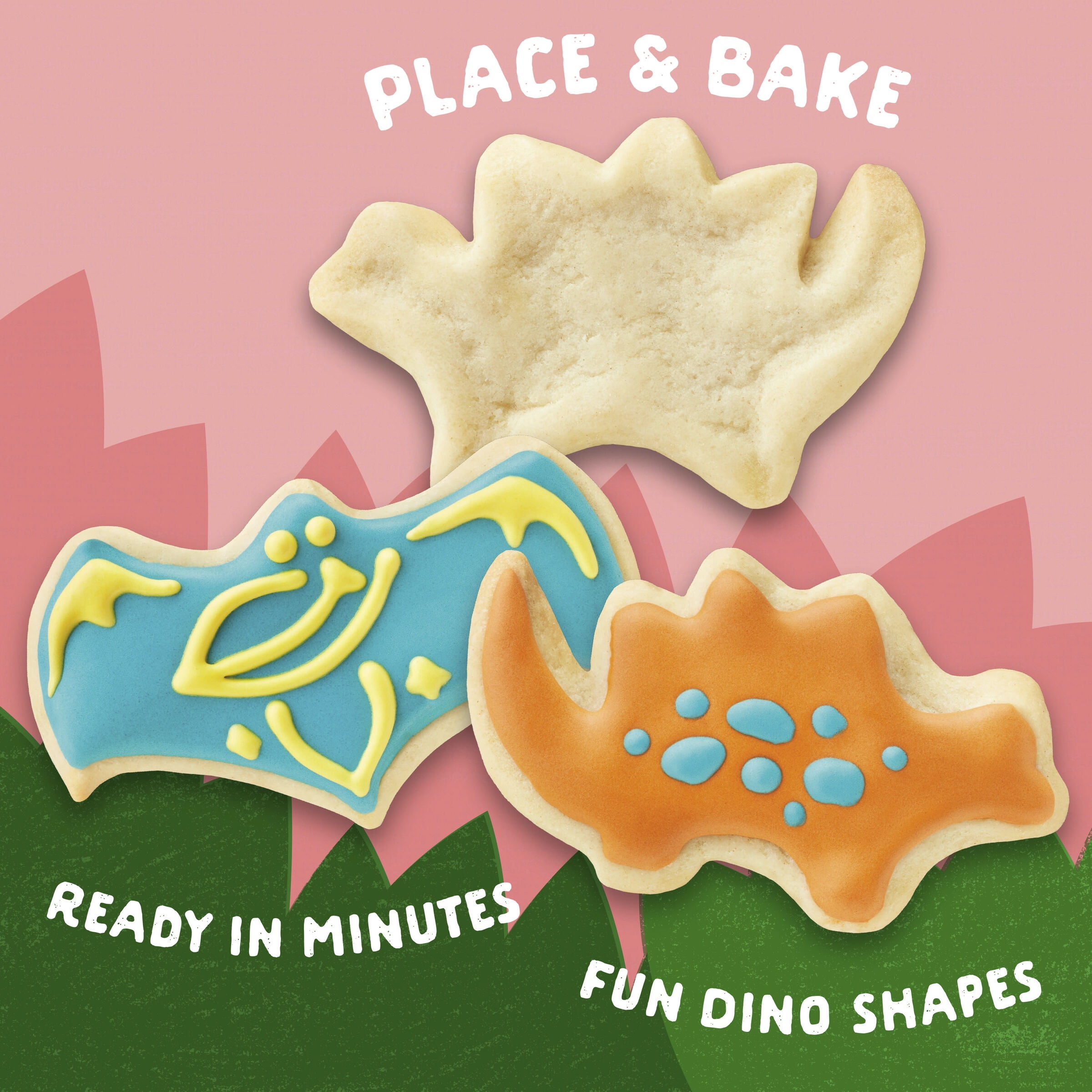 Pillsbury Ready To Bake Dino Cutout Sugar Cookie Dough, 10 Cookies, 7.2 oz.