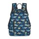 thumbnail image 1 of Balery Cartoon Surfer Sharks Mochila ligera para hombre y mujer: duradera e impermeable, ideal para la escuela, el trabajo, viajes y uso diario., 1 of 7