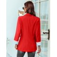 thumbnail image 4 of Blazer Genhoo Oversized para mujer, manga 3/4, color rojo, 4 of 5