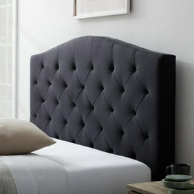 Rest Haven Hillboro Curved Edge Upholstered Headboard, Twin, Black