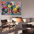 thumbnail image 6 of Abstract Art Modern Decorative Painting Group Portrait Of Colorful Characters Framed Canvas Poster Bedroom Decor Sports Landscape Office Room Decor Gift,Frame-style,24x36inch(60x90cm), 6 of 8