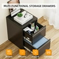 SUNCROWN 2 Drawer File with Lock, Black,Metal Filing