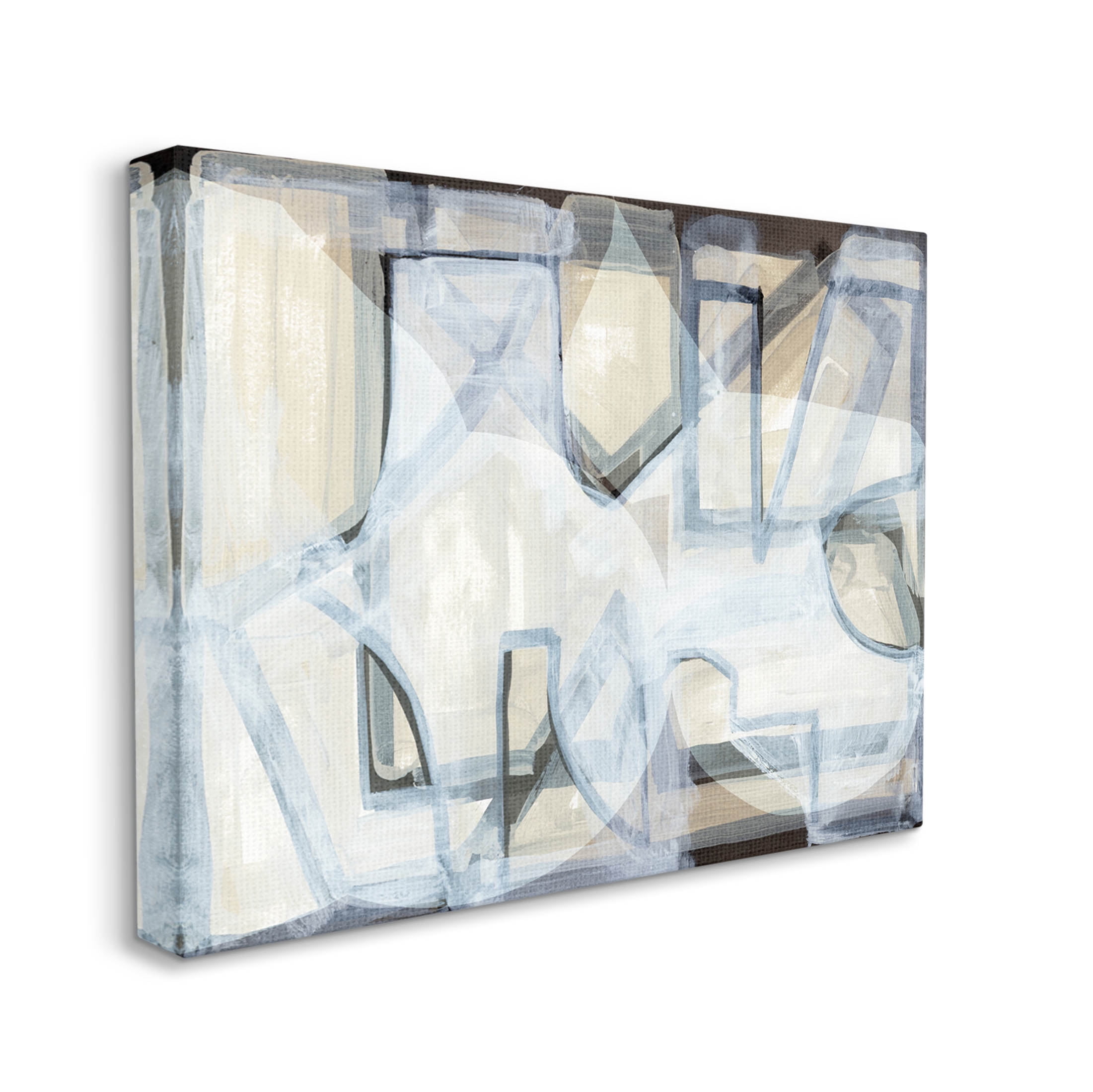 Stupell Industries Abstract Overlapping Geometric Shapes Painting Gallery Wrapped Canvas Print Wall Art, Design by Cartissi