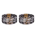 thumbnail image 3 of Brazalete de cuero multicolor Minnieouse Multi-capas Cheque Blanco negro, 3 of 6