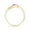 thumbnail image 2 of ANGARA Natural Semi Bezel-Set Solitaire Round Amethyst Bypass Ring in 14K Yellow Gold for Women (Size-6mm) | February Birthstone, Birthday, Anniversary, Jewelry Gift for Women | Natural Amethyst Ring, 2 of 8