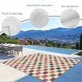 thumbnail image 3 of Colorful Checkered Outdoor Rug for Patio/Deck/Porch, Non-Slip Large Area Rug 5 x 7 Ft, Vintage Plaid Grid Geometric Beige Indoor Outdoor Rugs Washable Area Rugs, Reversible Camping Rug Carpet Runner, 3 of 8