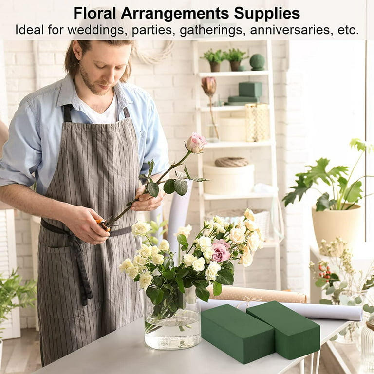 NOGIS 6pc Wet Floral Foam Blocks Green Florist Bricks for Fresh and  Artificial Foam for Flower Arrangements, Craft Styrofoam Supplies