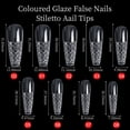 thumbnail image 2 of XWSHYW Uñas Postizas Manicura Uñas Esmaltadas Uñas Falsas En Caja Transparente Trapezoidal Punta Larga Uñas de Cristal Cóncavas, 2 of 3