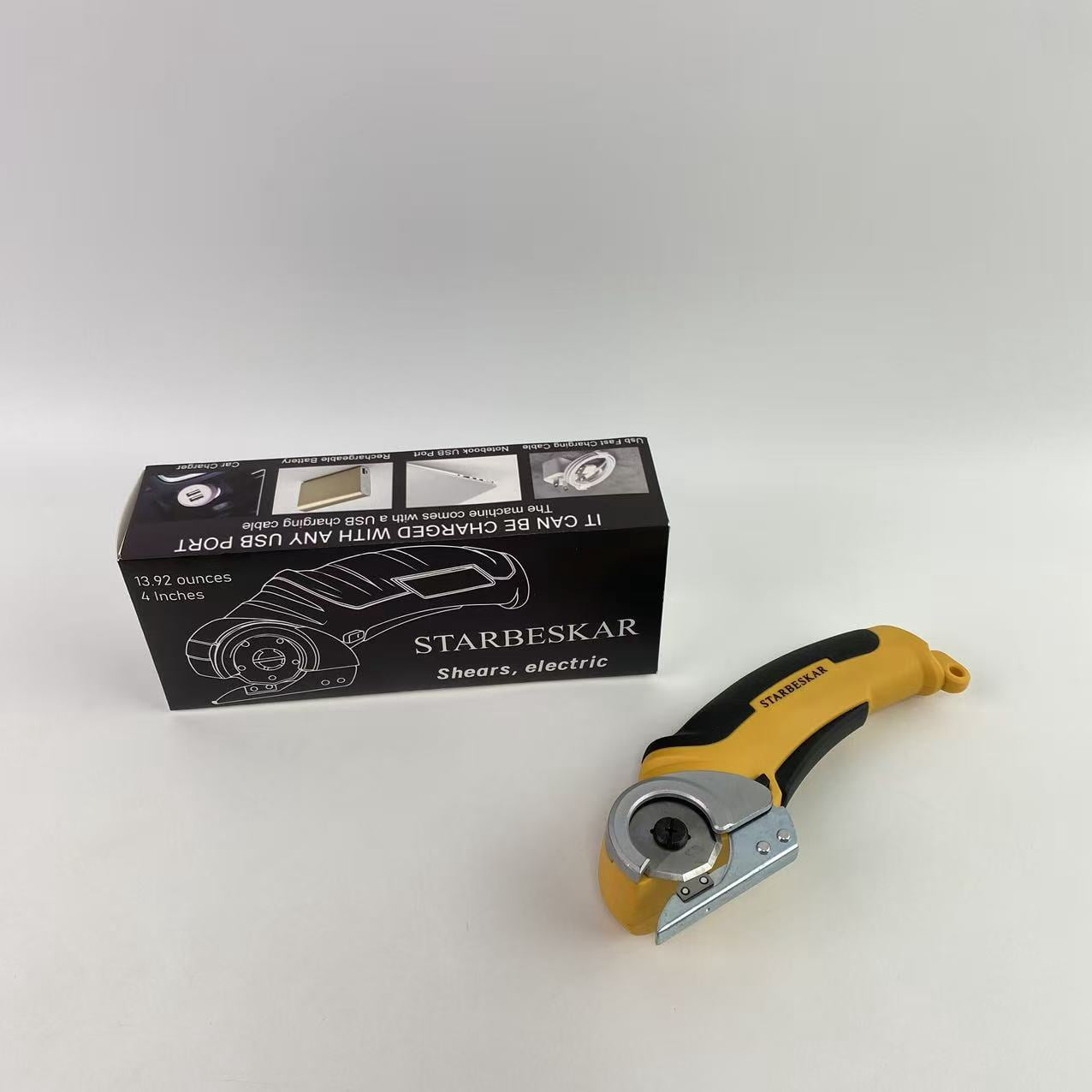 STARBESKAR Shears, electric,Cordless Electric Scissors, Rotary Cutter for Fabric and Cloth, Fabric Cutter for Carpet Leather Felt with Storage Box