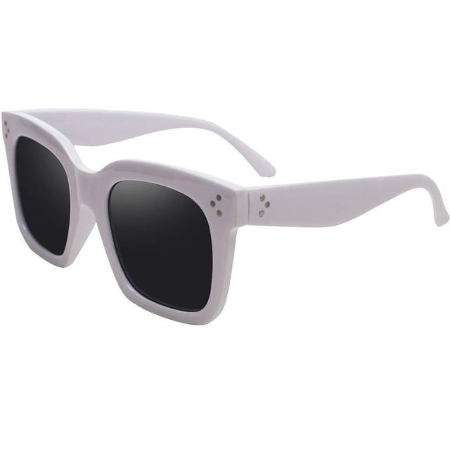 Anteojos de Sol TAOTAOQI Vintage Sobredimensionados Cuadrados UV400 Blanco/Gris