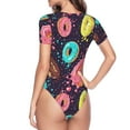 thumbnail image 4 of Easygdp Donuts1 Women's One-Piece Swimsuit Slim Fit Crew Neck Bodysuit Athletic Swimwear with Concealed Buckle - X-Large, 4 of 9