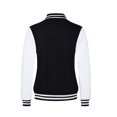 thumbnail image 3 of Lefu Men Classic Thin Fleece Baseball Jacket Fashion University Varsity Splicing Coat, 3 of 9