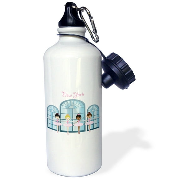 3dRose, Ballerinas in New York City, Flip Straw 21oz Water Bottle