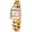 Gold, variant on Women's Watch, Stainless Steel -Tone Watch with Cubic Zirconia, Glass, Quartz Movement, 24x35mm, White Dial Chain Bracelet, for Women
