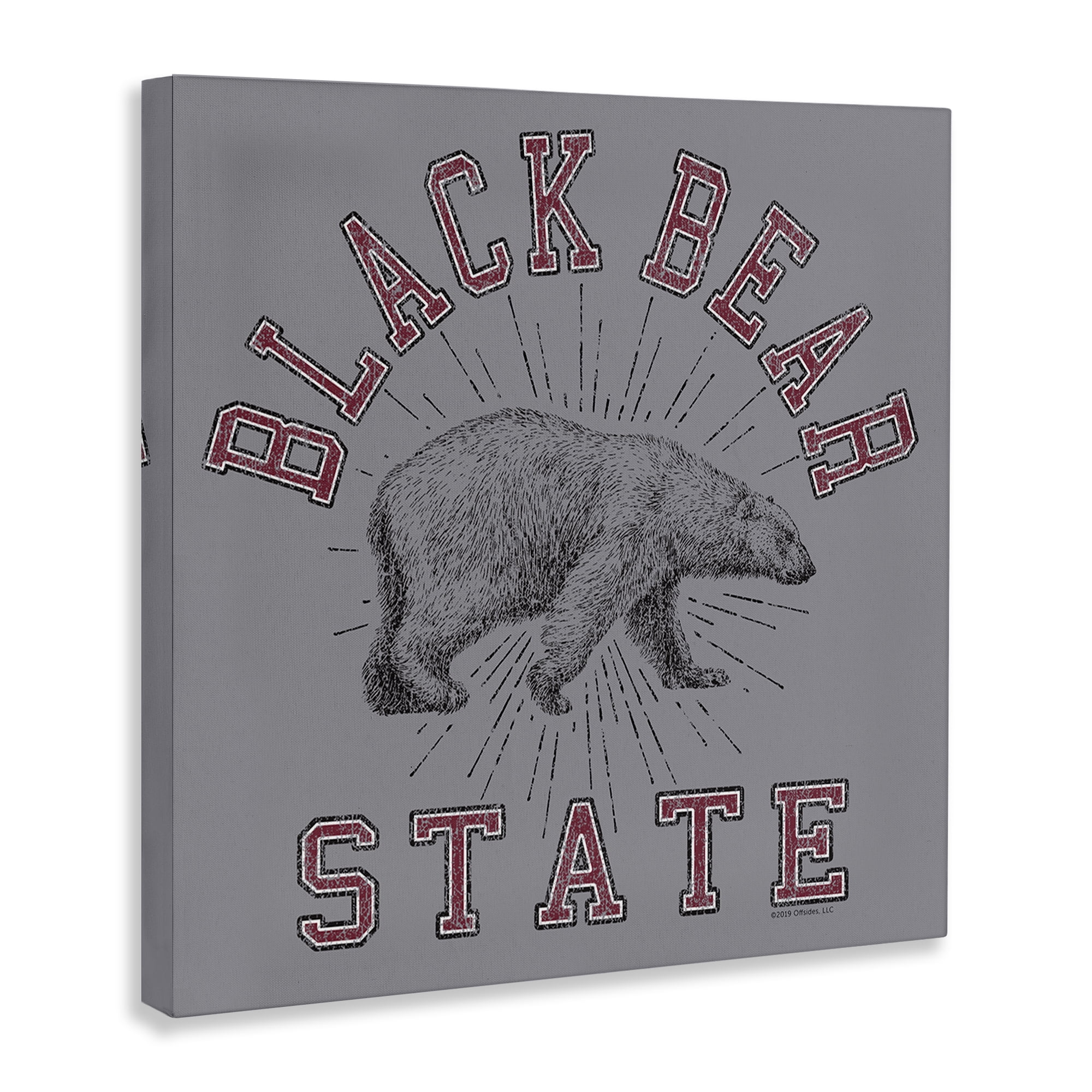 Stupell Industries Vintage Black Bear State Novelty & Humor Painting Wrapped Canvas Art Print Wall Art, 30 x 30