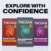 Trojan Bareskin Studded Thin Latex Condoms with Lubrication, 10 Count