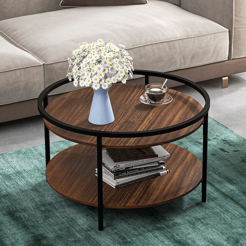 Private Jungle Modern Coffee Table with Storage for Living Room, Including Toptable & Sturdy Wood/Metal Base, Round w/Sink Top,Brown Private Jungle Modern Coffee Table with Storage for Living Room, Including Toptable & Sturdy Wood/Metal Base, Round w/Sink Top,Brown