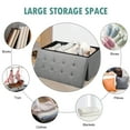 thumbnail image 5 of Costway 31.5''Fabric Foldable Storage Ottoman Toy Chest W/Removable Storage Bin Grey, 5 of 11