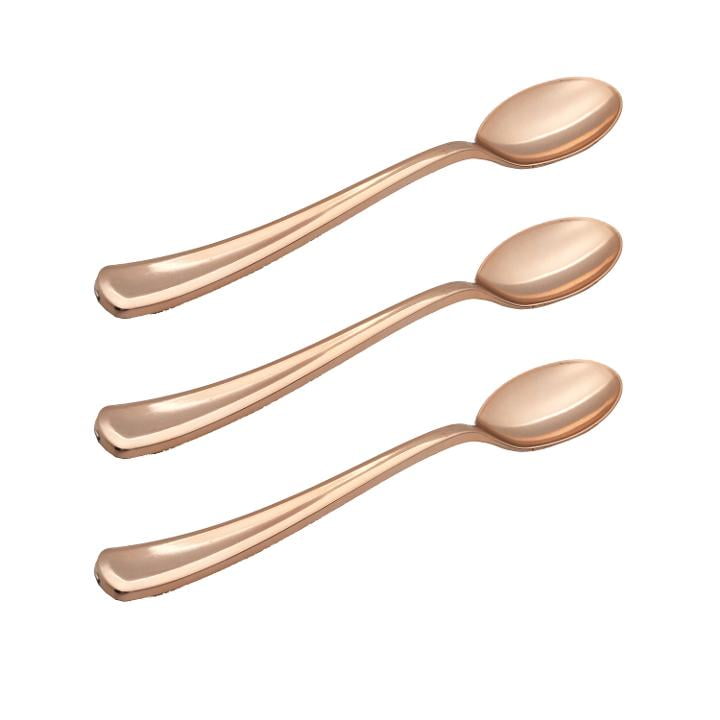 Exquisite Premium Rose Gold Plastic Silverware Heavy Duty Cutlery