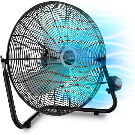 

High Velocity Floor Fan with Wall mount Option 3 Powerful Speeds Pivoting Fan Head for Home Garage Attic 20 Black 2264QM