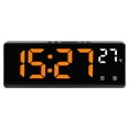 thumbnail image 2 of Sleek Smart Digital Alarm Clock with LED Display Voice Activation Temperature Alerts and Adjustable Brightness Black shell orange Smile Home, 2 of 6