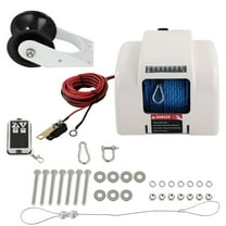 SCITOO 45 LBS Boat Anchor Winch Electric Marine Winch With Wireless Remote Free Fall