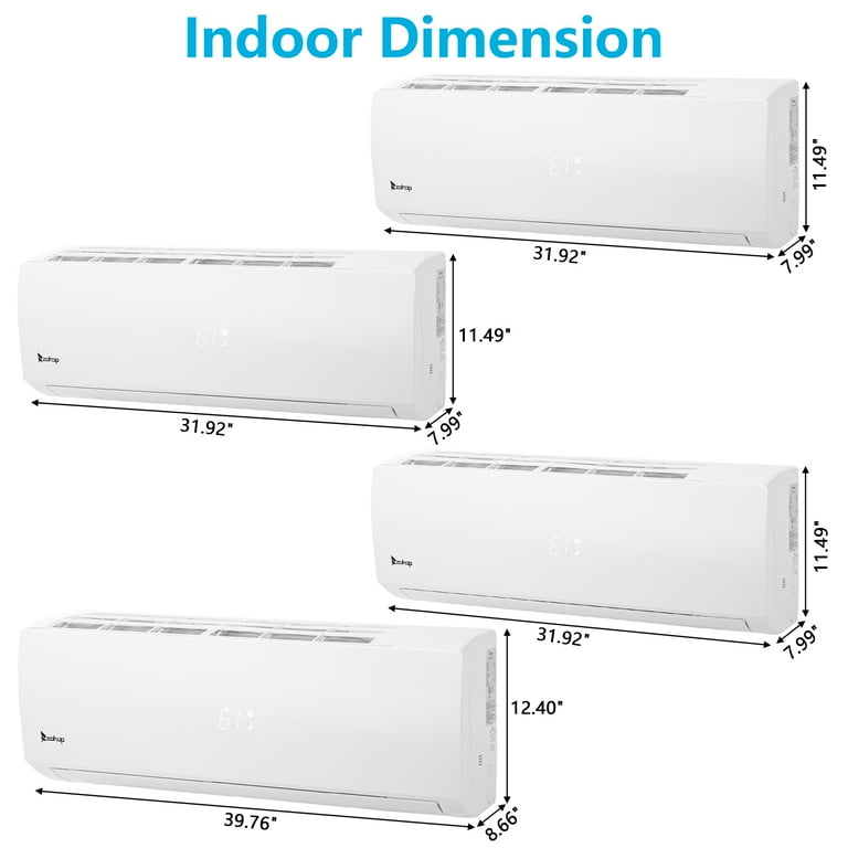 MINID US 12° Ktaxon 4 Zone 9000+9000+12000+18000BTU WIFI Mini Split AC