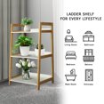 thumbnail image 4 of Fionafurn 3 Tier Ladder Bookshelf, Wood Open Display Shelf Storage Shelves Unit - Natural + White, 4 of 6