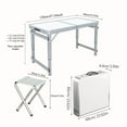 thumbnail image 7 of Portable Outdoor Folding Table with 4 Stools - Lightweight Aluminum Table with 3 Adjustable Heights, Ideal for Camping, Picnics, And Barbecues, 7 of 7