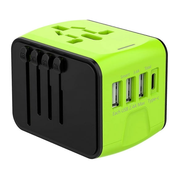 Universal International Travel Adapter with 3 USB and 1 Type C, 1500W, France Plug to USA Canada UK EU Australia China Japan