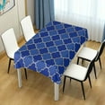 thumbnail image 6 of SKYSONIC 54"x72" Square Tablecloth with Blue Gold Grid Lantern Shapes Prints, Anti-Wrinkle and Smooth Table Cloth for Kitchen/Home Wedding Party Decoration, 6 of 7