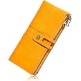 thumbnail image 1 of LAICAIW Women's Wallet Genuine Leather RFID Blocking Large Capacity Trifold Ladies Wallet, ZF-Yellow, Compact, 1 of 6