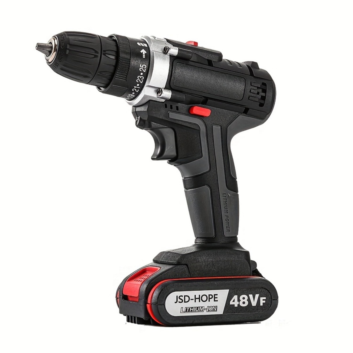 Cordless Drill 21V-2-Speed Lithium-Ion Rechargeable Hand Drill, Lightweight Pistol Grip Design for Home DIY, Electric Screwdriver with Dual Speed Control