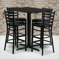 thumbnail image 3 of Flash Furniture Carlton 5 Piece Table and Barstool Set, Black, 3 of 4