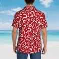 thumbnail image 4 of Honeii Question Marks1 Print Men’s Hawaiian Shirt,Classic Button-Down Short Sleeve Shirt, for Beach, Vacation, and Outdoor Activities,Medium, 4 of 7