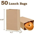thumbnail image 2 of Paper Lunch Bags 50 Count Large Brown Lunch Bags Sacks 8lb Brown Paper Bulk Strong for Small Business, 2 of 5