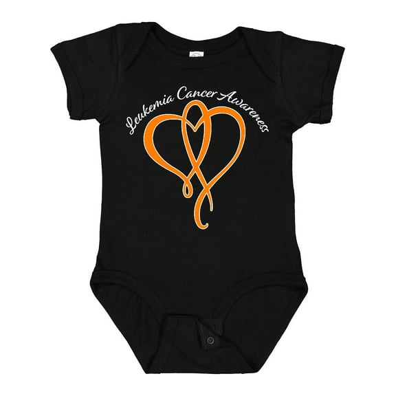 Inktastic Leukemia Awareness with Orange Ribbon Heart Boys or Girls Baby Bodysuit