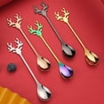 thumbnail image 6 of (Christmas supplies)Fun Dessert Spoon Teaspoons Coffee Spoons Creative New Fawn Black Long-handled Multifunction Taste Christmas, 6 of 13