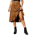 thumbnail image 4 of Summer Dresses for Women Womens Summer Fashion Solid Color Loose Irregular Elastic Waist Skirt, 4 of 8