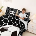 thumbnail image 4 of Erosebridal Soccer Net Ball Queen Sheet Sets, Sport Bed Set for Boys and Girls, 4 Pieces, 1 Flat Sheet, 1 Fitted Sheet and 2 Pillowcases, 4 of 6