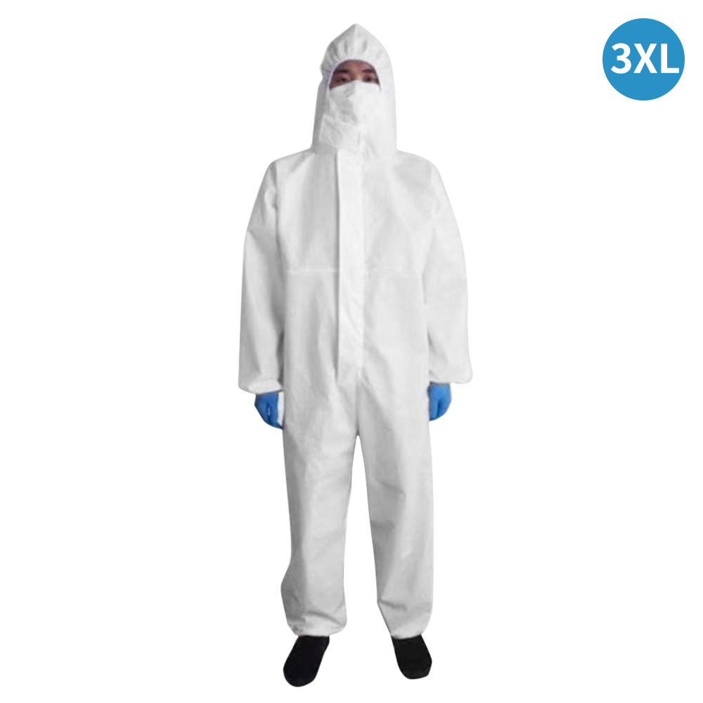 Antibacterial Clothing Isolation Suit Breathable White AntiStick