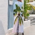 thumbnail image 3 of Tropical Palm Tree Print Women's Long Dress Long Sleeves Dress Vintage Dresses Party Maxi Dress High Waist Dress, 3 of 4